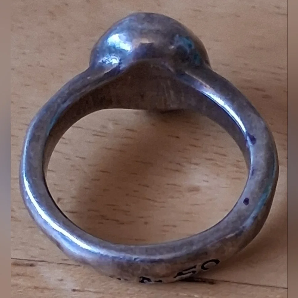 EUC Uno De 50 (1 Of 50) Handmade Forged Blue Swarovski Crystal Ring Jewelry